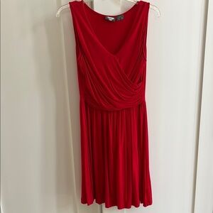 Elegant Red Draped Dress